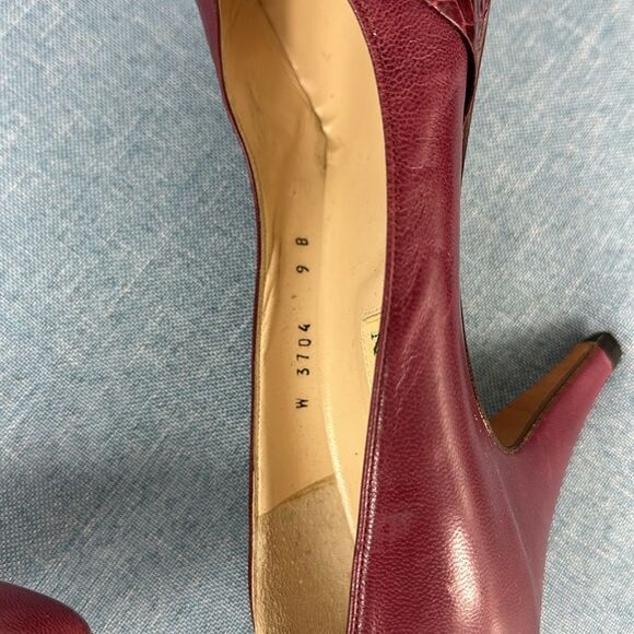 Cole Haan Burgundy Leather Pumps Size 9 B - Picture 7 of 9